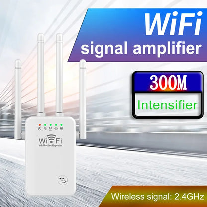 Wireless WiFi Repeater Long Range Booster 2.4GHz 300Mbps Network Amplifier