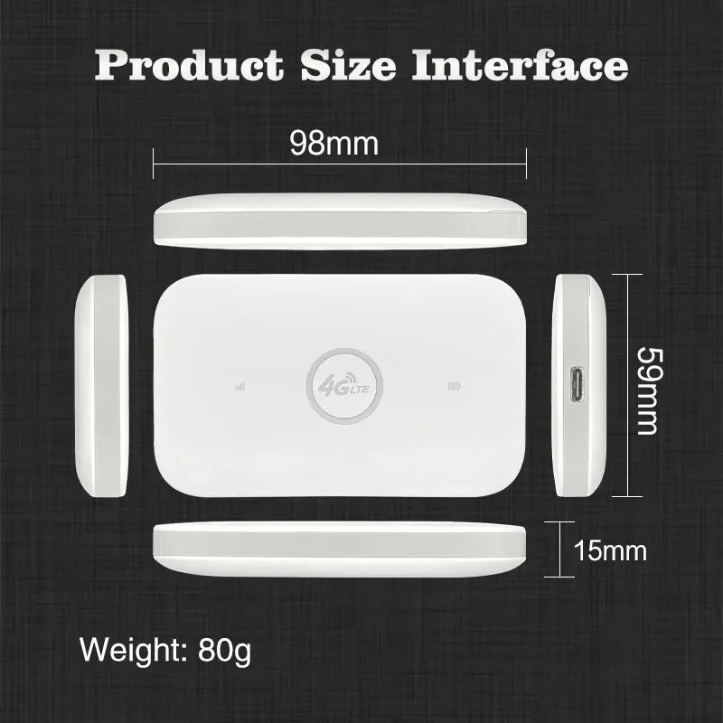 4G Lte Mobile WiFi Portable Router Type-C Wireless Pocket Router with Sim Card 150Mbps Pocket Wifi 4g Router