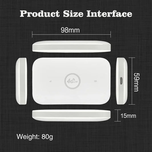 4G Lte Mobile WiFi Portable Router Type-C Wireless Pocket Router with Sim Card 150Mbps Pocket Wifi 4g Router