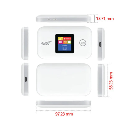 4G LTE Mobile WiFi Hotspot 3000mAh Battery, Portable Wireless Router with Color Screen, Fast Internet for Travel & Business