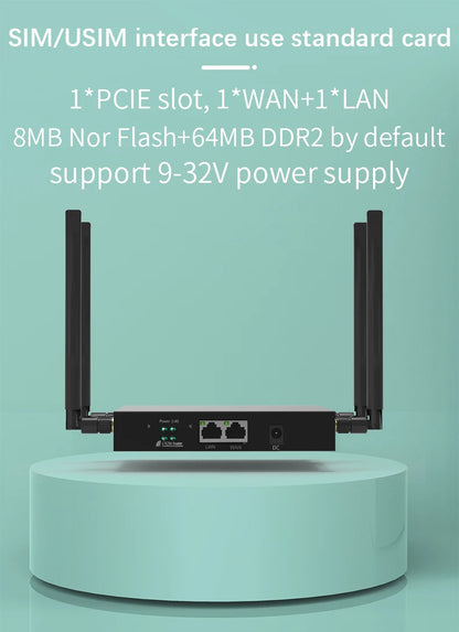 Openwrt Firmware 2.4Ghz Wifi 1 Wan 1 Lan 3G 4G LTE Industrial 300Mbps Cat4 4G LTE CPE